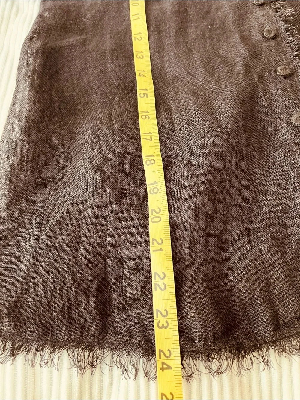 Eileen Fisher Sheer Linen Button -Front Black/Brown Blouse. - Picture 12 of 14